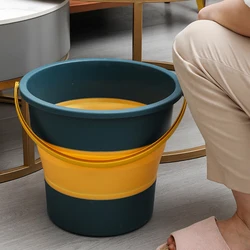 Folding Bucket Portable 10L 5L Foldable Basin Silicone Water Bucket Camping Space Saving Car Wash Buckets For Home Outdoor