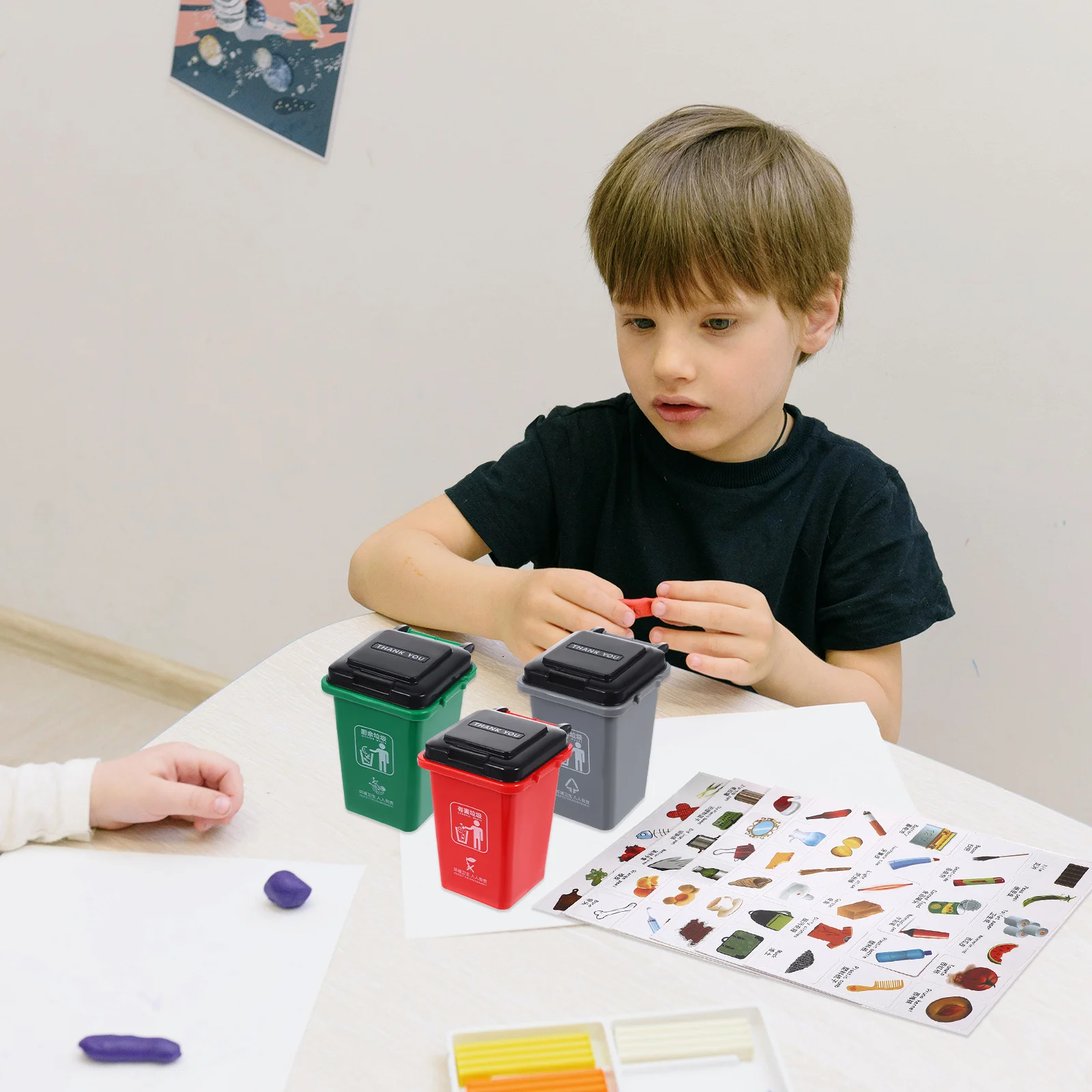 1Set Garbage Classification Game for Learning Educational Plaything Colorful Waste Sorting Puzzle Brain Development