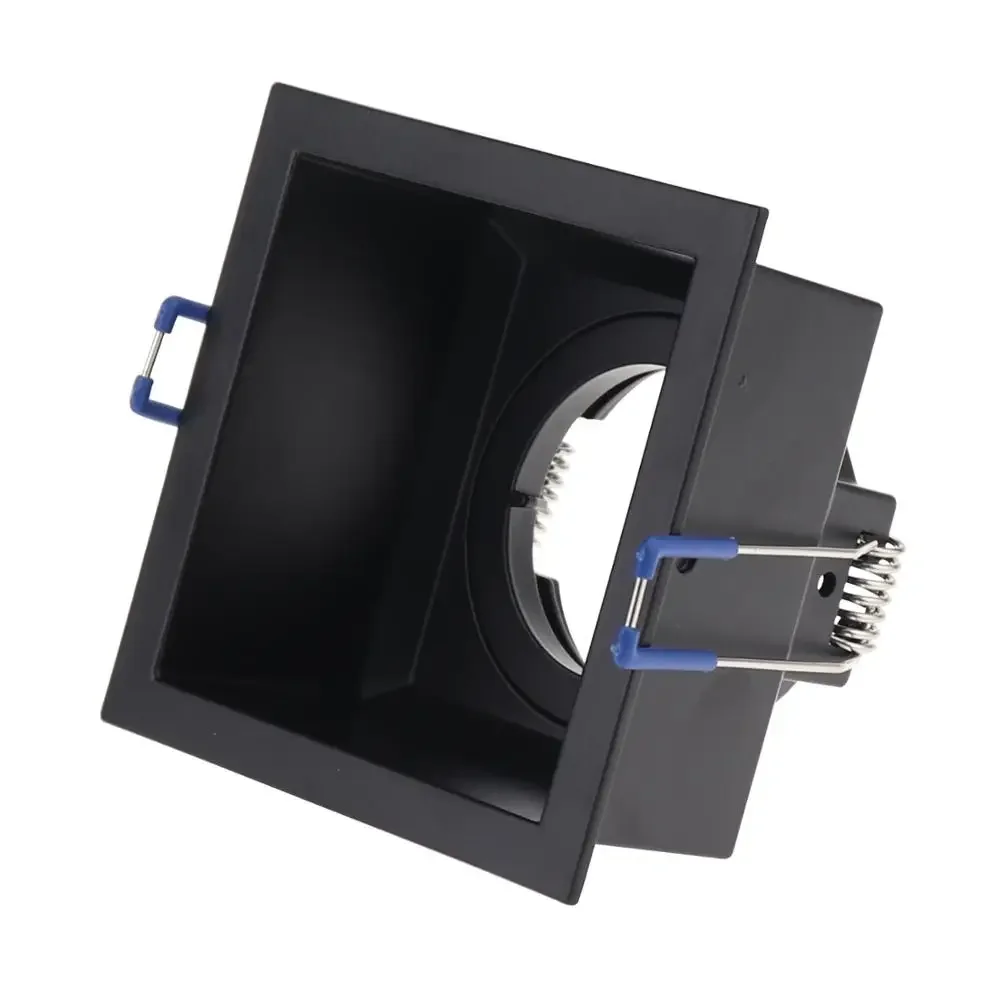 Faretto a LED girevole antiriflesso in lega di zinco quadrato rotondo da 80mm moderno tagliato GU10 cornice dell'alloggiamento del dispositivo bianco/nero