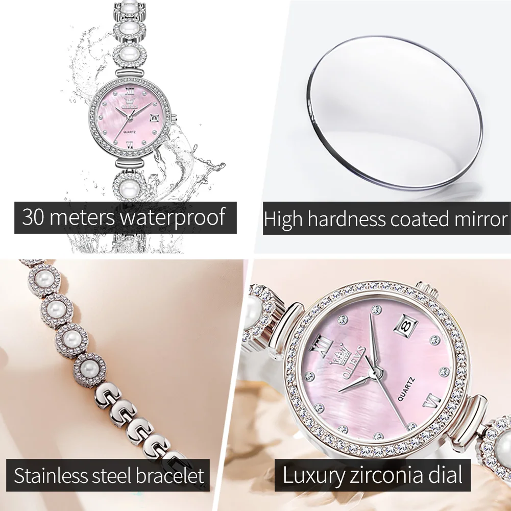 OLEVS 5635 Quartz Watch For Women Fashion Luxury Calendar Elegant Ladies Wristwatch Top Brand Original Waterproof Woman Watches