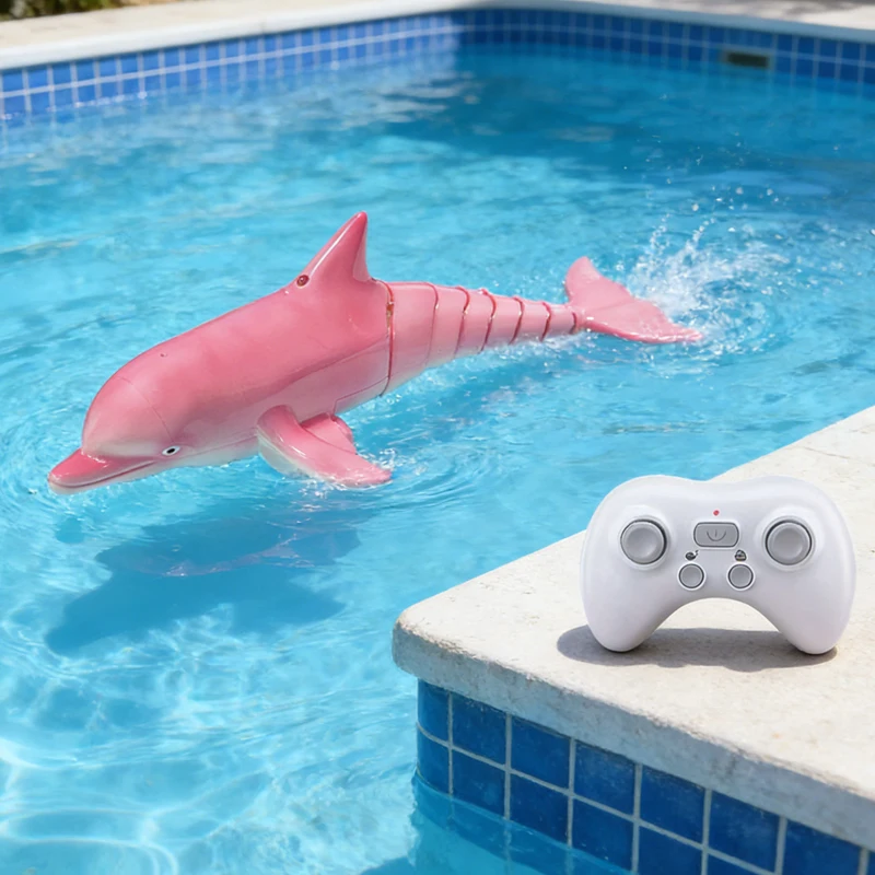Remote Control Dolphin 2.4G Simulation RC Animals Boat Toy Electric Radio Controlled Ship Water Outdoor Toys for Kids Boys Gifts