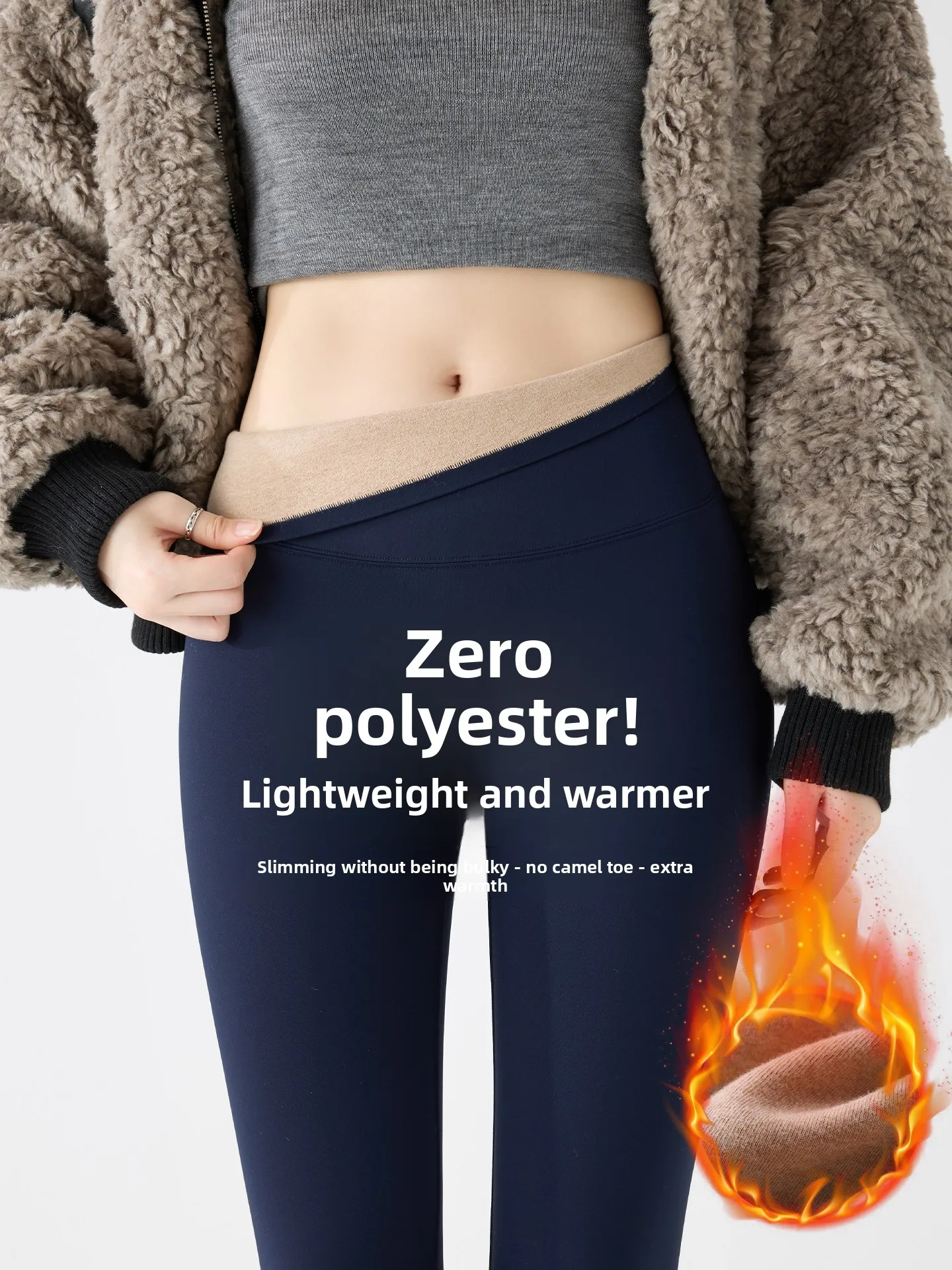 High Waist Thiened Fce Yoga Pants Women's Winter Warm Tummy Control Butt Lifting arkskin Pants Casual Nine Point Pants