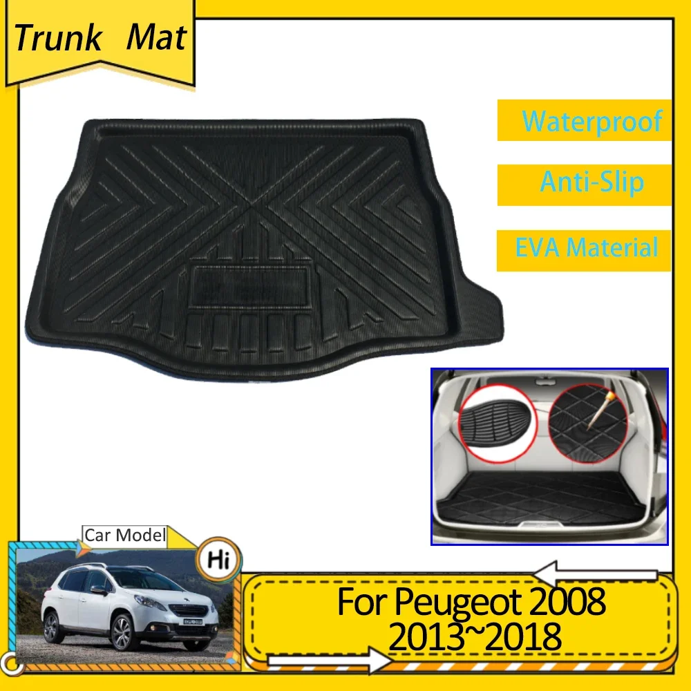 

Car Trunk Mats For Peugeot 2008 MK1 A94 2013 2014 2015 2016 2017 2018 Accsesories Cargo Boot Anti-Slip Pad EVA Waterproof Carpet