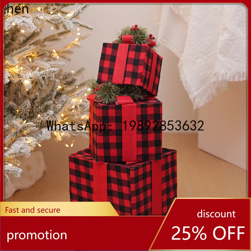 

HT Christmas Decorations Iron Art Gift Packaging Decoration Display Stand Christmas Tree Arrangement