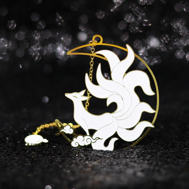 Cicada Wings Shanhaijing Nine-tailed Fox Hollowed Out Metal Bookmark Creative Classical Chinese Style Exquisite Gift Box HLSQ038