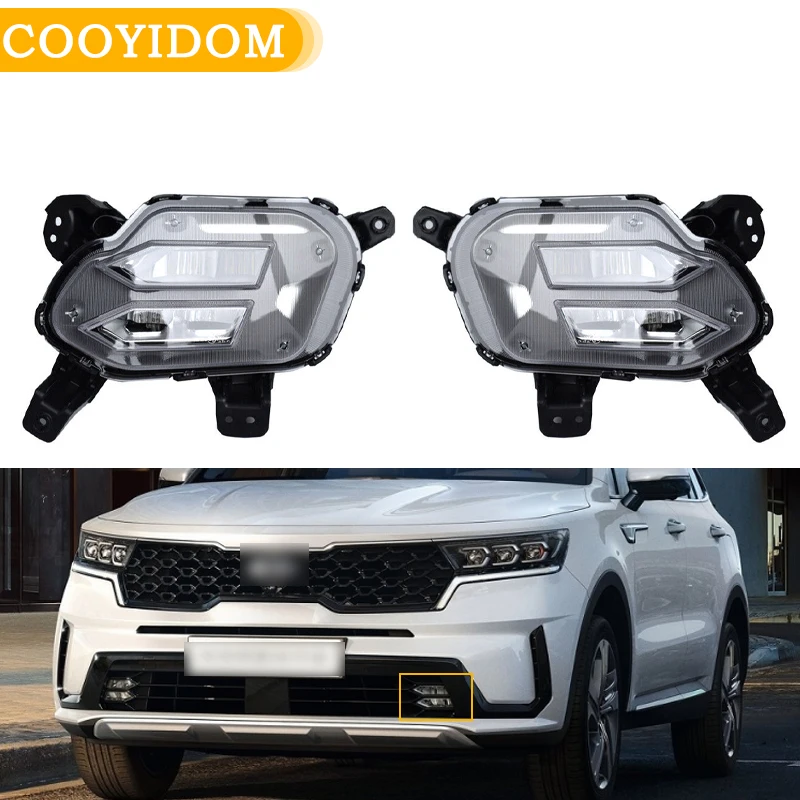 LED Fog Lights For Kia Sorento 2021 Daytime Running Lights DRL Fog lamp Driving Running Light Headlight 92202-P2000