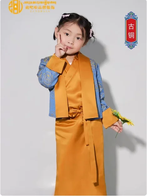 الصينية التبتية الفتيات بولا فستان البدلة أداء الرجعية Xizang الملابس