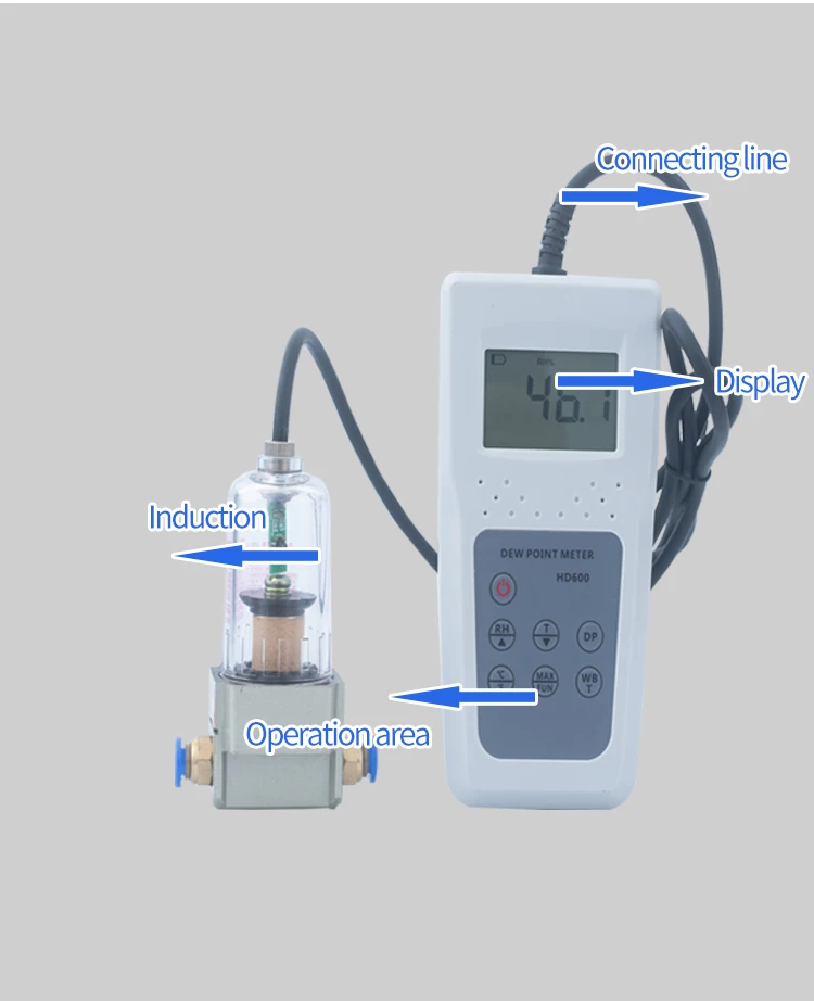 HD600 الرقمية نقطة الندى قياس مقياس رطوبة الهواء