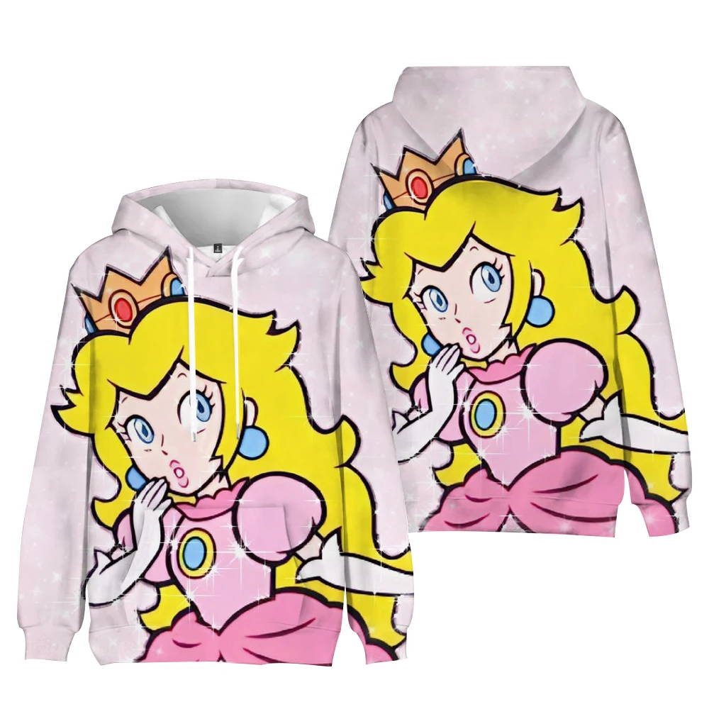 New Super Mario Peach Princess Boys Hoodies Kids Boys Clothes Children's Clothing Tops Baby Long Sleeve Boy Hoodies 3-14 Years