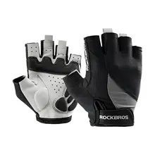 ROCKBROS guantes de medio dedo para bicicleta MTB Road Primavera Verano pantalones cortos transpirables guantes de bicicleta hombres mujeres guantes de ciclismo acolchados de Gel