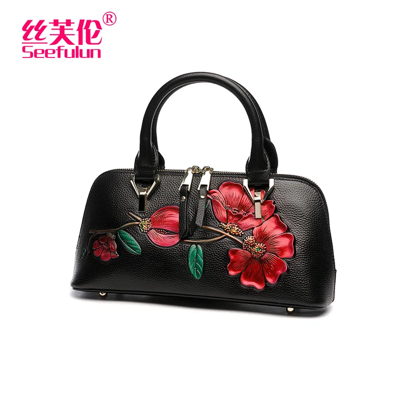 Genuine Leather Handbag for Women  New Fashion Temperament Small Handbag Shoulder Messenger Bag Dress and Cheongsam Banquet Bag