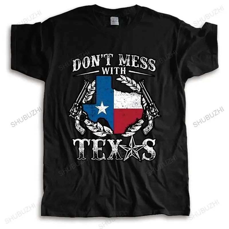 2024  New Fashion Shubuzhi Brand T Shirt Black Tops for Men Don\'T Mess with Texas Fashion Unisex Teeshirt Men O-neck Teeshirt