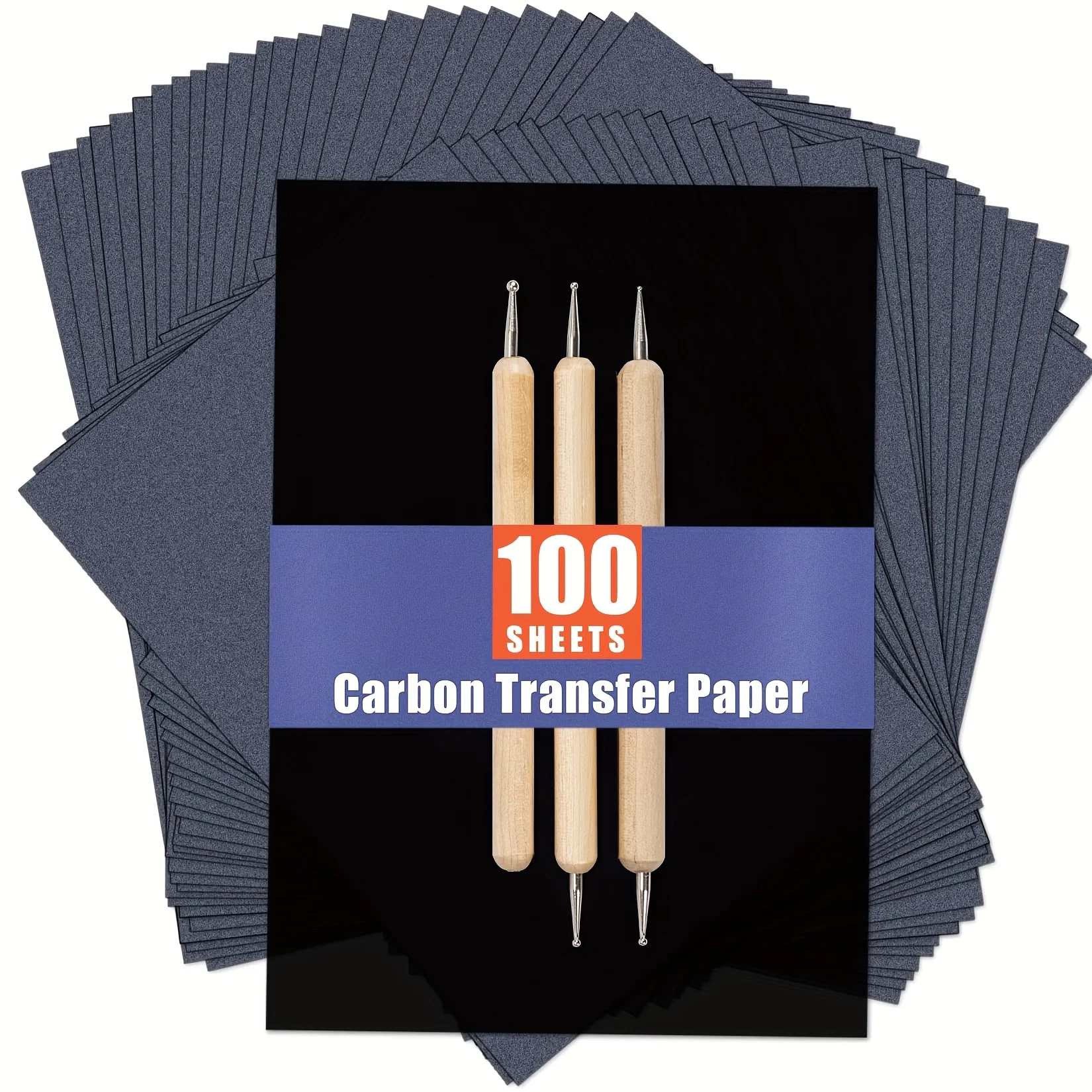 100 Sheets of Carbon Copy Paper for Drawing Pattern Sketches, Comes with 3 Dotting Pens