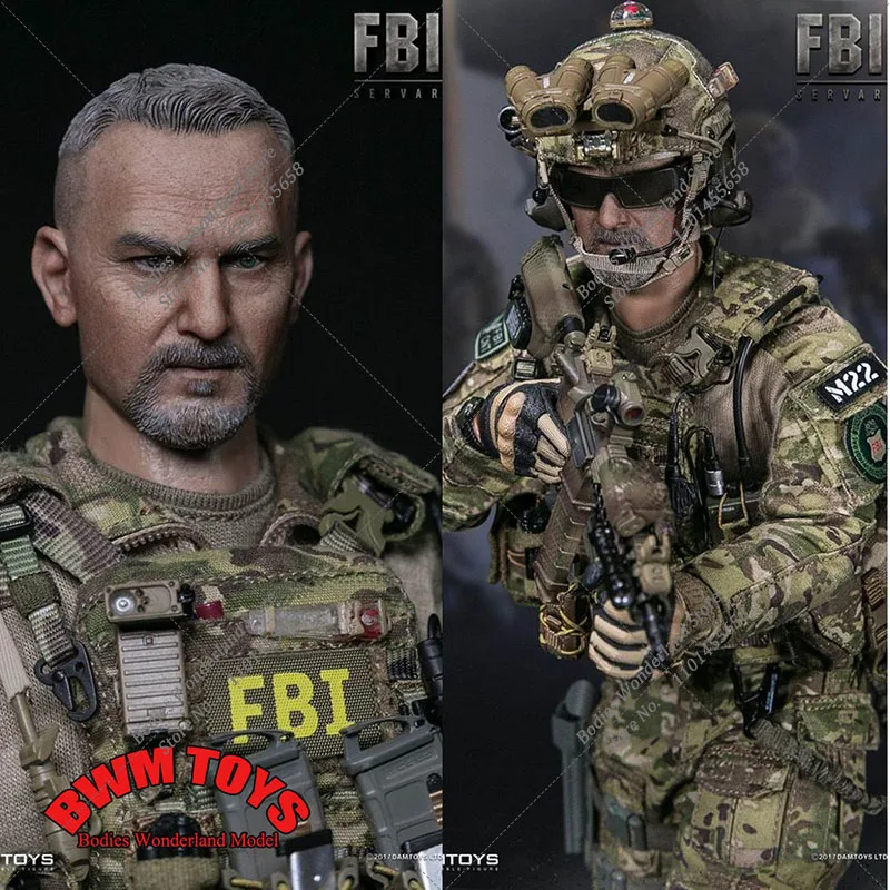 DAMTOYS DAM 78042 1/6 Scale Male Solider FBI HRT Detective Hostage Rescue Team Servarevitas Full Set 12'' Moveable Action Figure