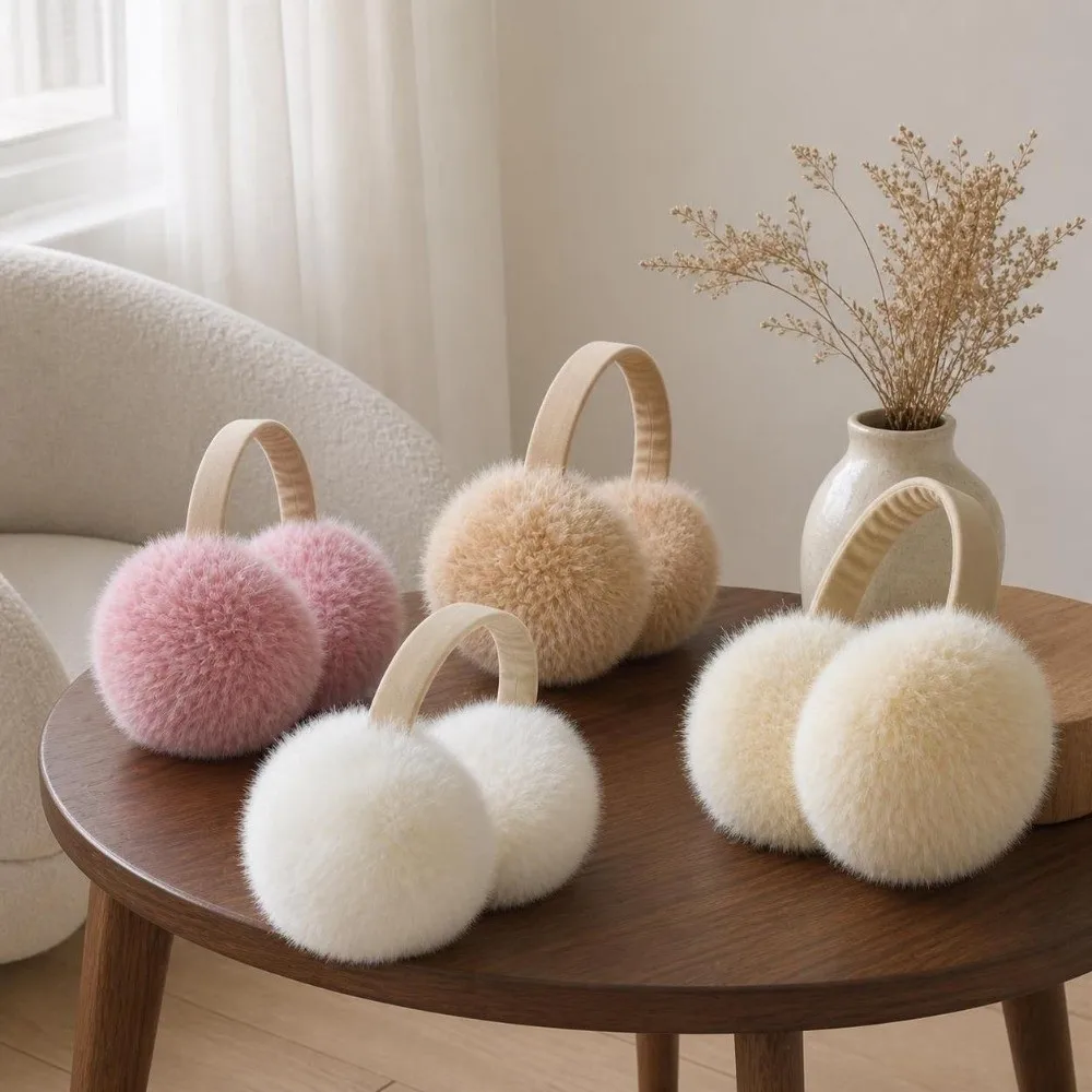 Korean Style Foldable Earmuffs Thickened Non-slip Ear Warmer Windproof Fluffy Winter Earmuffs for Men and Women
