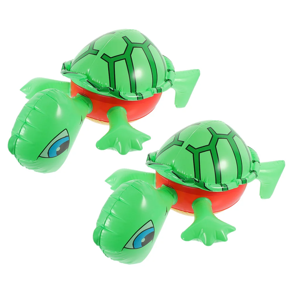 2 Pcs Inflatable Turtle Balloons PVC Party Props Kids Toys Lifelike Reusable Storage Transport Swimming Pools Beaches