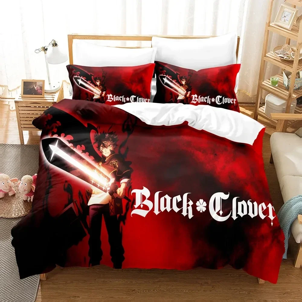 

3D Print Anime Black Clover Printed Bed Set Duvet Cover Pillowcase Bedding Set Bed Linen Sheet Quilt Cover Full Queen King Size