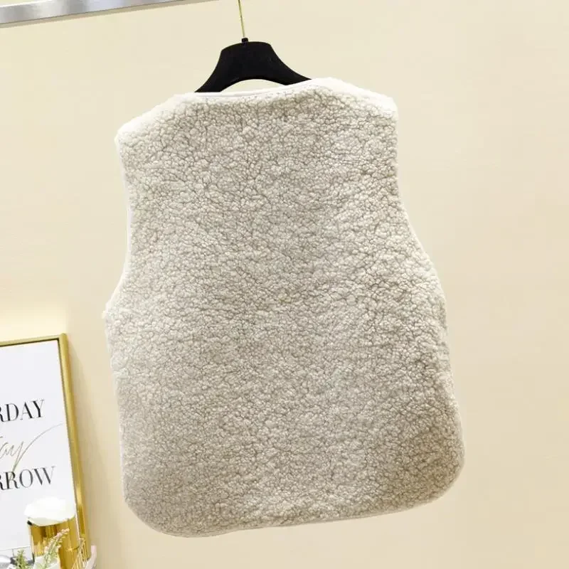 Nuova primavera autunno donna gilet con bottoni capelli di agnello inverno termico caldo gilet in pile spesso giacca senza maniche cappotti da donna