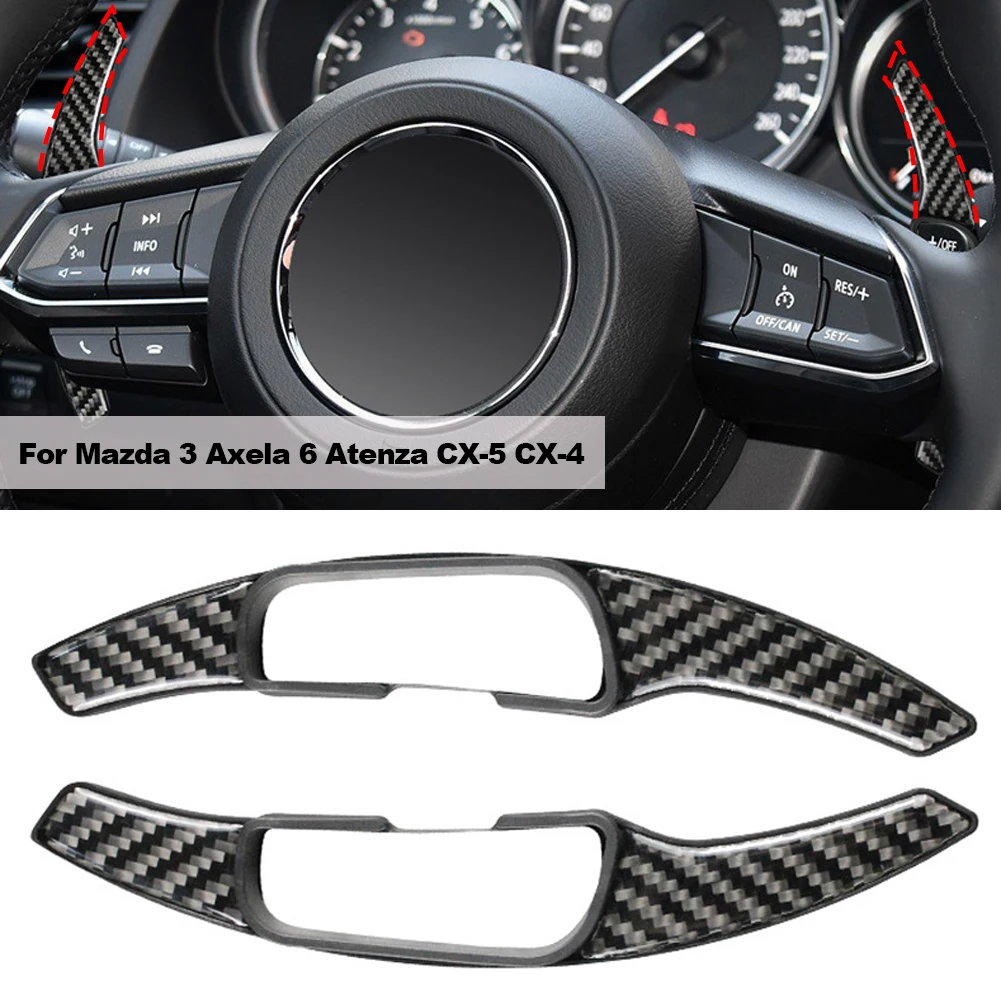 For Mazda 3 Axela 6 Atenza CX-5 CX-4 Carbon Fiber Steering Wheel Shift Paddle Extension Shifter Covers Car Accessories