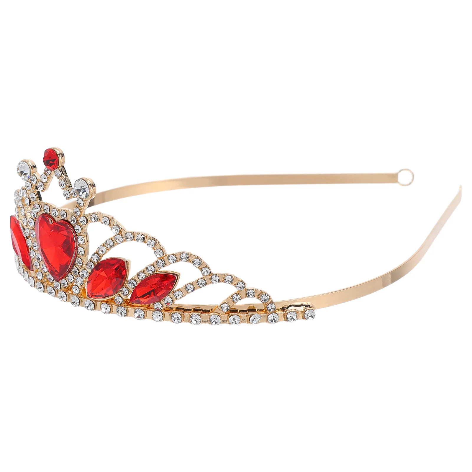 

Heart Design Rhinestone Crown for Bride - Crystal Princess Tiara for Valentine Christmas New Year Celebration - Dazzling Bridal