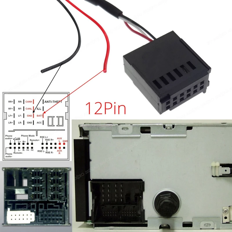 Car Bluetooth Wireless Module Radio Aux Cable Adapter With Filter Audio Input For Ford Focus Mondeo CD 6000 6006 5000C