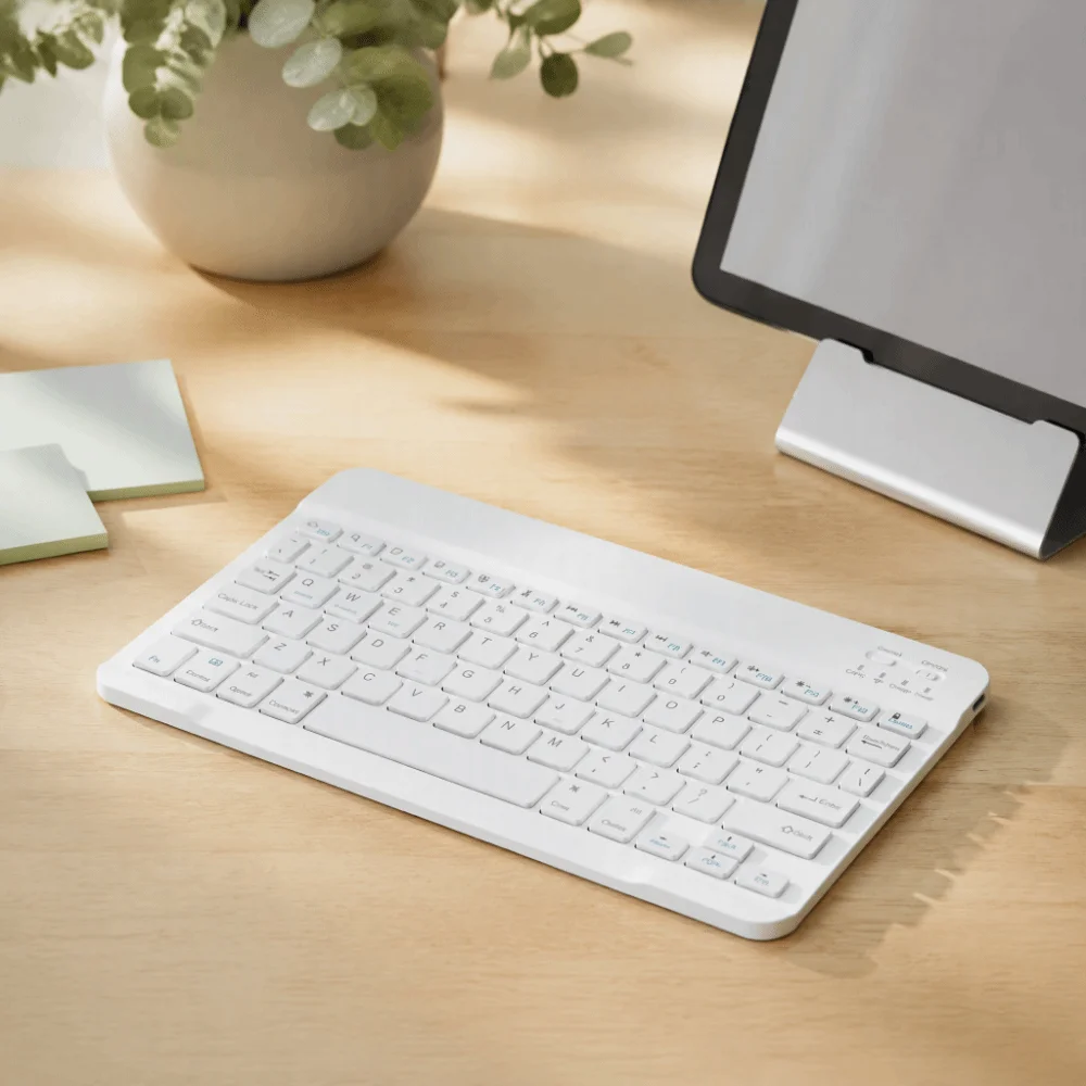 Compatible 10 Inch Mini Keyboard Super Slim Mini Size Slim Keyboard Wireless Rechargeable Bluetooth Keyboard Home Use