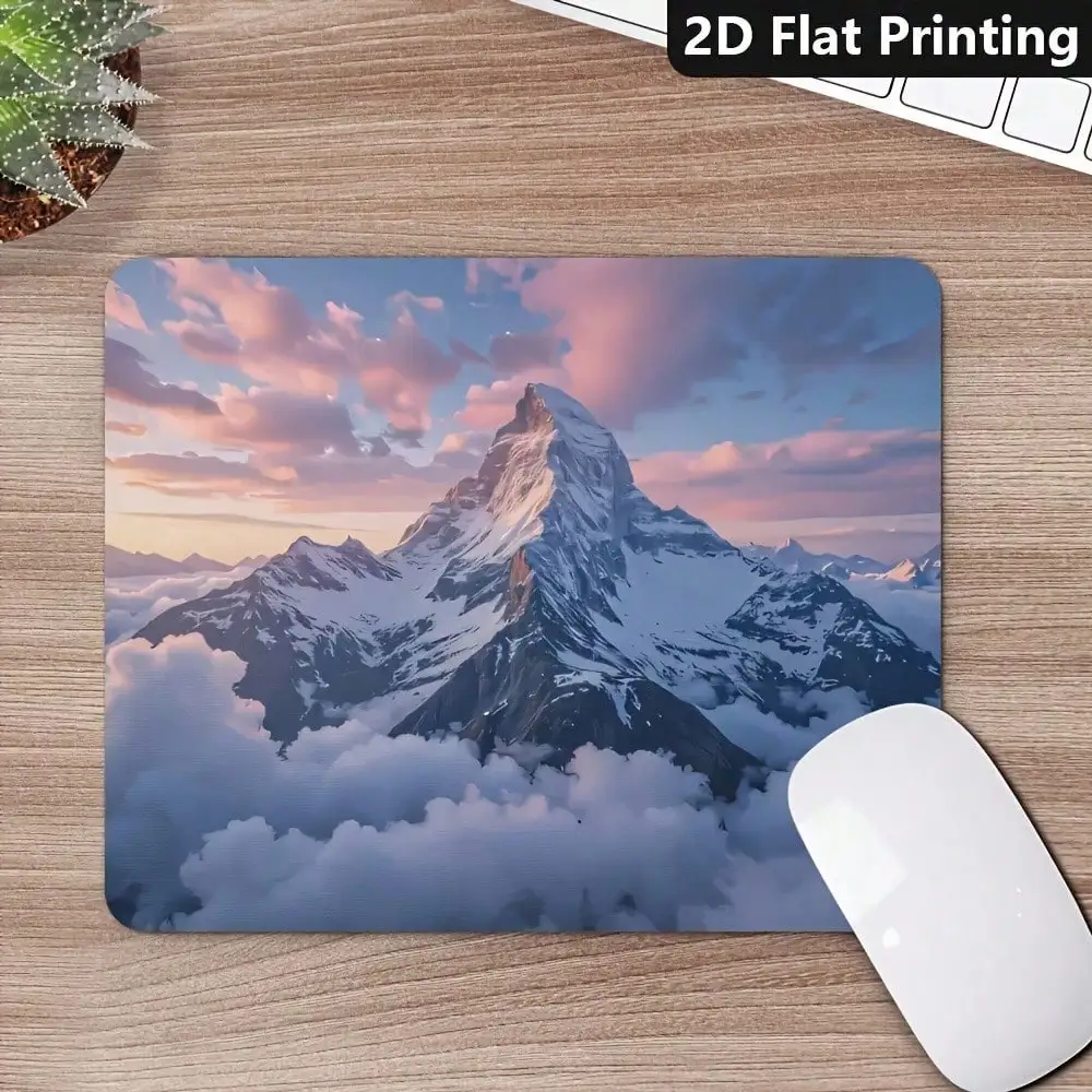 

Bright Mountain View Mouse Pad, Available In Multiple Sizes, Single Piece, Desk Mat, Ideal For Workplaces And Homes, A Perfect Gift For A Partner, Non-Slip Desk Mouse Pad