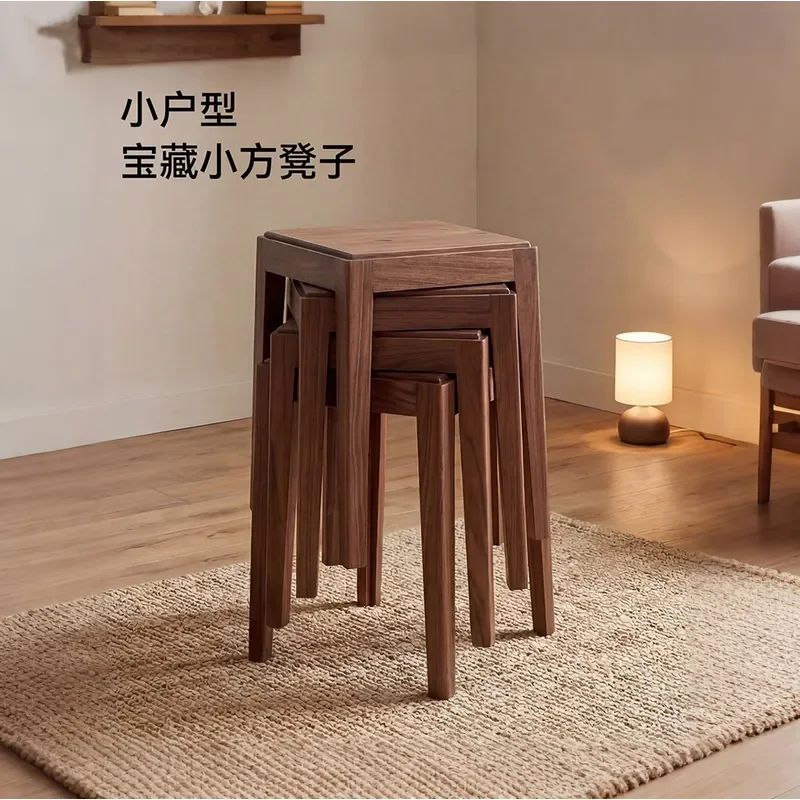 Modern Stackable Square Stool Simple Household Low Seat Free Combination Small Sitting Stool for Living Room Space Saving