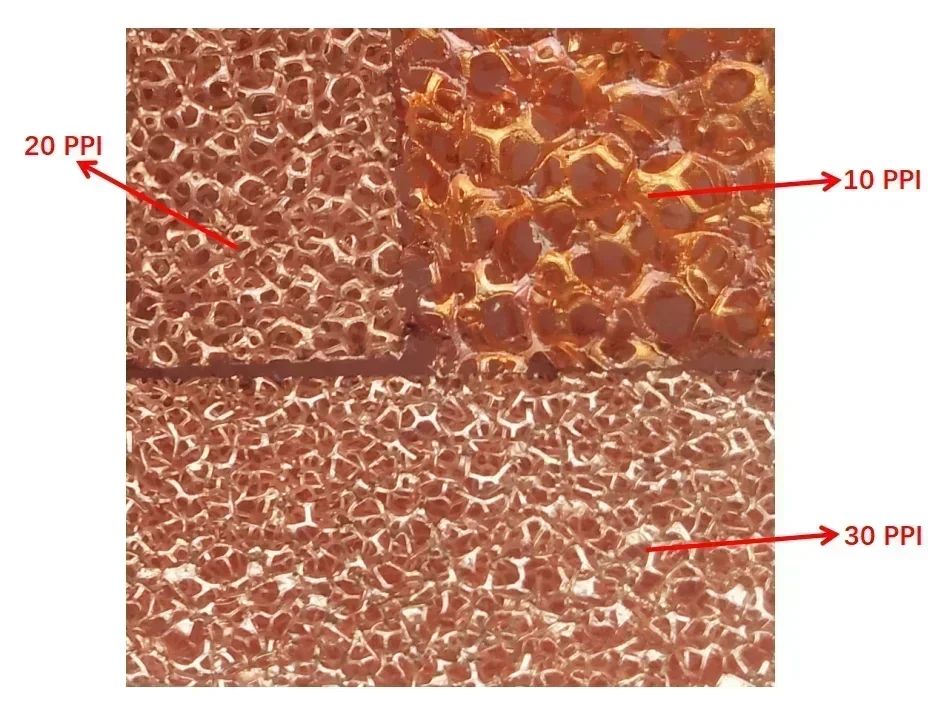 80um-25mm thickness 20-130PPI copper foam board metal foam scientific research experimental material c