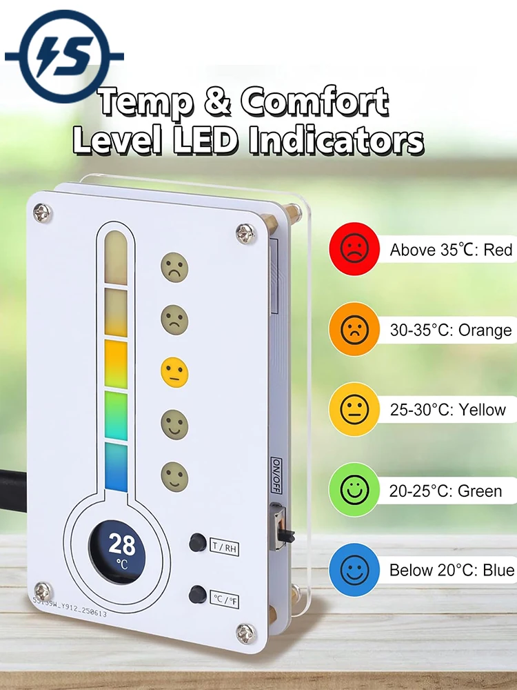 Temperatuur-vochtigheidsmeter Soldeeroefenset met expressie-LED-indicatie ℃ / ℉   Thermo-hygrometer DIY elektronische kit - afbeelding 2