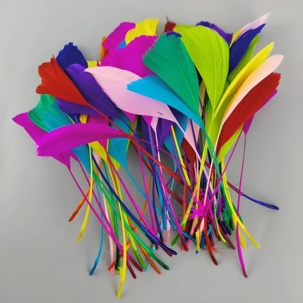 32 Colors Soft Stripped Goose Feathers 12-18cm/5-7inch for Crafts, Dream Catcher, Jewelry Making, Handicraft Accessories, Plumes