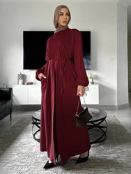 Skromna sukienka dla kobiet Abaya Cardigan 2-częściowy zestaw Długi szlafrok Ramadan Dubai Abayas Kaftan Eid Muslim Vestidos Jalabiya Dresses