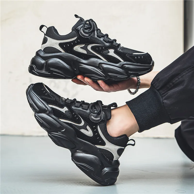 

Korean Version Trend Couple Sneakers Mesh Breathable Running Sports Shoes Non-Slip Comfortable Classic Casual Footwear
