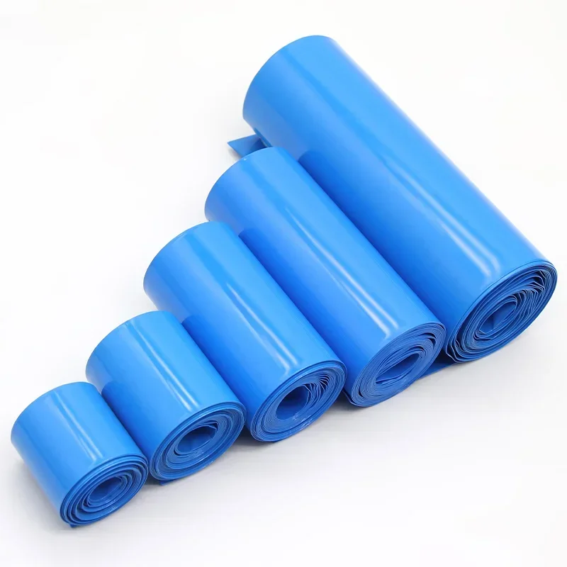 

18650 PVC Heat Shrink Tube Battery Pack Blue Width 200mm~555mm Insulated Protection Film Wrap lithium Case Cable Sleeve