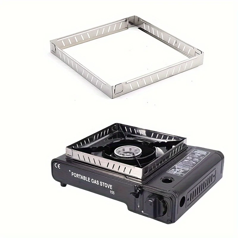 1pc Outdoor Cassette Furnace Folding and Detachable Windbreak, Foldable Wind Shield, Stainless Steel Burner Screen