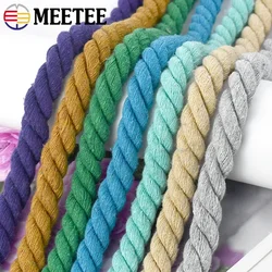 2-10Meters 12mm 3 Shares Twisted Cotton Cord Woven Braid Bag Rope Drawstring Strap Decorative Macrame Ropes DIY Sewing Accessory