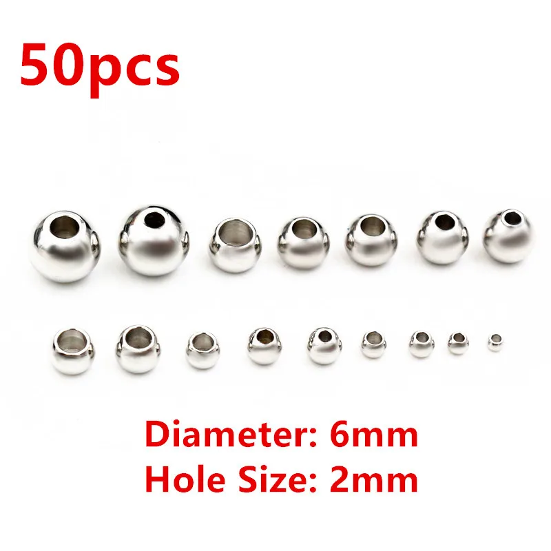 30-100 Stück 2-8mm Edelstahl Gold Farbe Spacer Perlen Charme lose Perlen DIY Armbänder Halskette für Schmuck Herstellung Charms