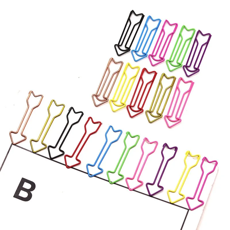 10/30Pcs Assorted Colors Mini Iron Sword Paper Clips Random Color Creative Office Supplies Memo Letter Organizers Stationery