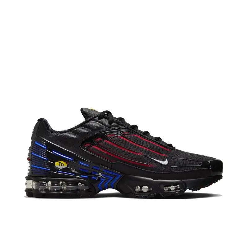 Nike Air Max Plus tn 3 Men's Running Shoes Non Slip and Durable Fabric Shock Absorbent Mesh Breathable Black/Blue/Red