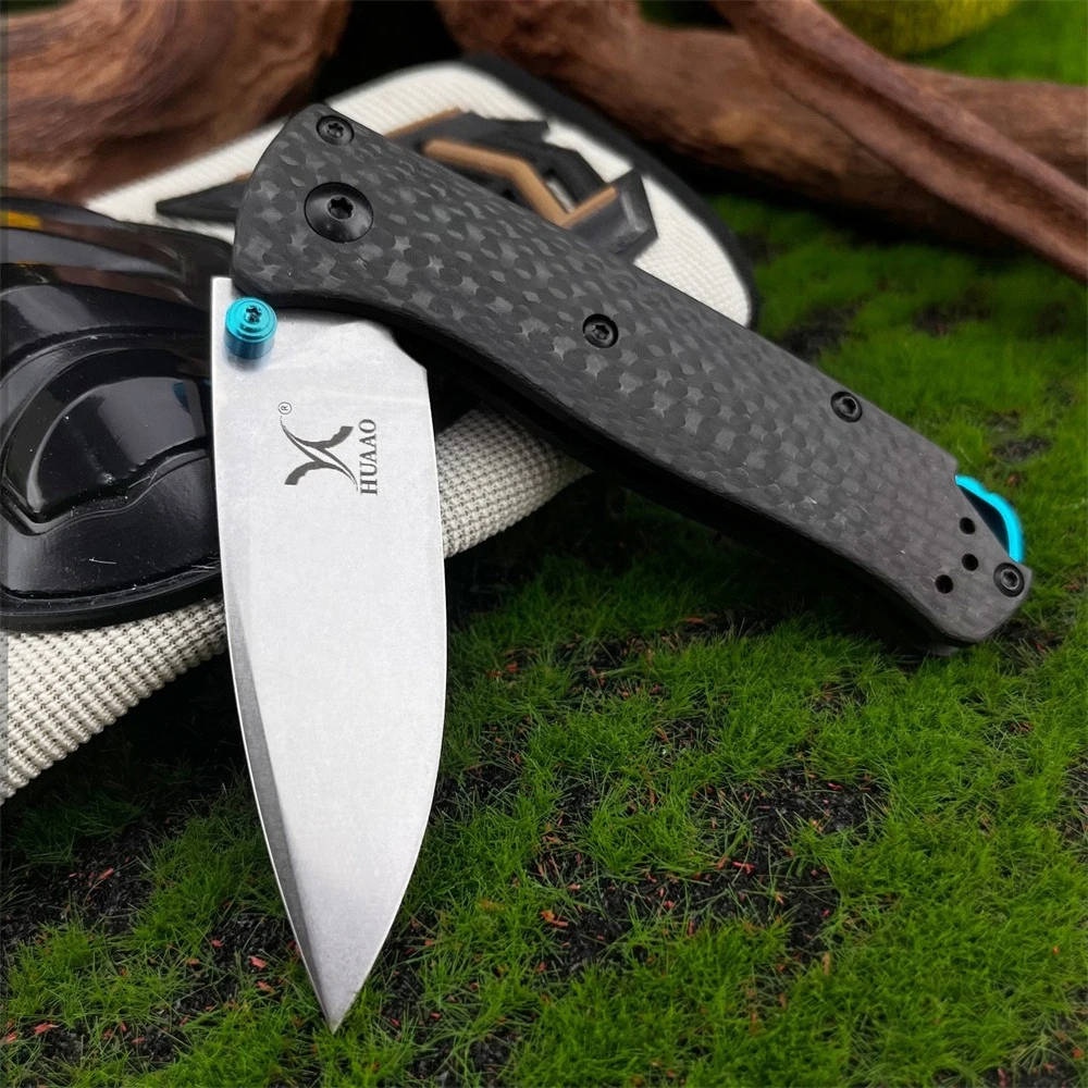 

Складные карманные ножи Huaao 535 EDC, сатинированное лезвие из стали D2, рукоятка из углеродного волокна, для активного отдыха, кемпинга, тактических задач и охоты.