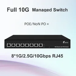 Smart-Lite Rede Web Switch, 8 Portas, 10Gbe Opcional, POE, Não POE