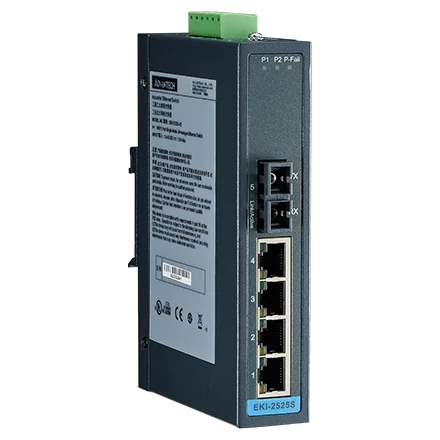 Picture 3: EKI-2525M-BE 4+1 SC Unmanaged Industrial Ethernet Switch with Multimode Fiber Port and Analog Input Interface
