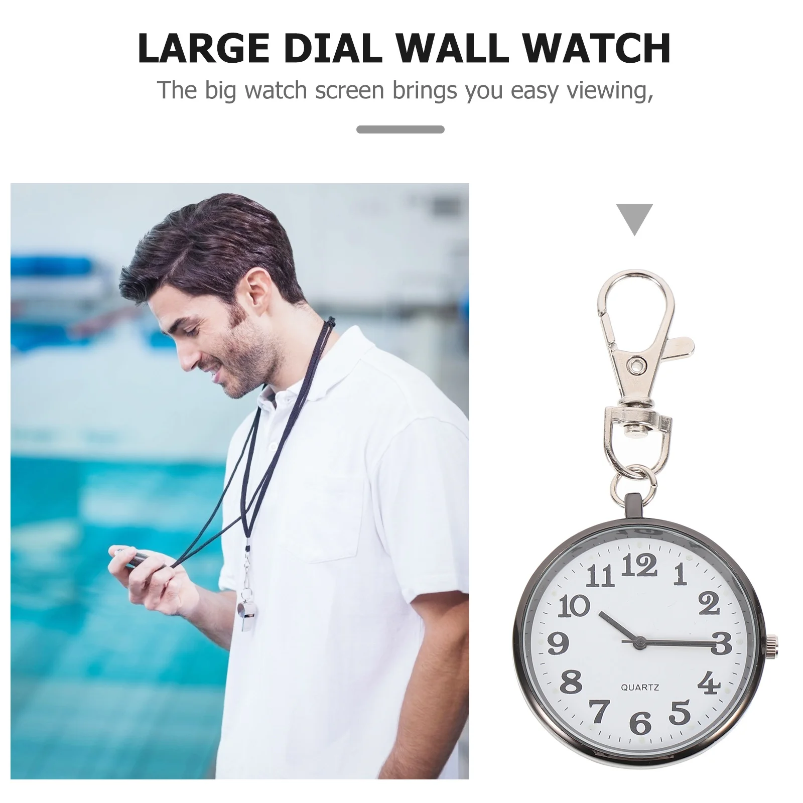 

1Pcs Big Dial Nurse Watch Zinc Alloy Hanging Watch Practical Durable for Medical Use Easy Viewing Gift for Friends and Family