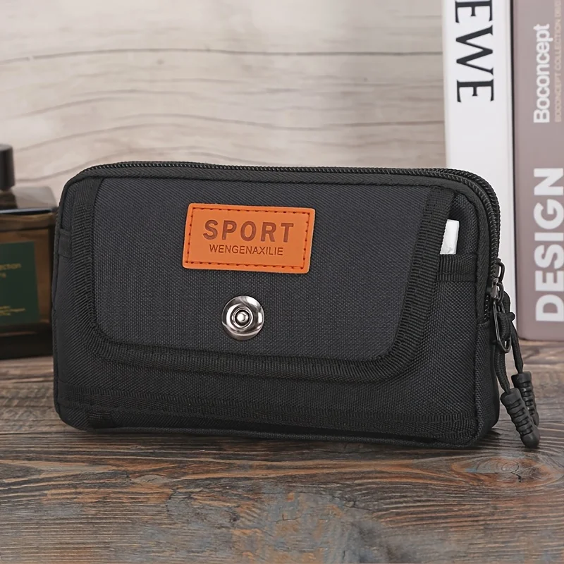 

Men's canvas mobile phone bag can wear belt mobile phone cover horizontal work Fanny pack