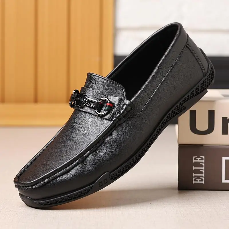 

Korean Fashion Loafer For Men Black Casual Leather Shoes JZ-5760