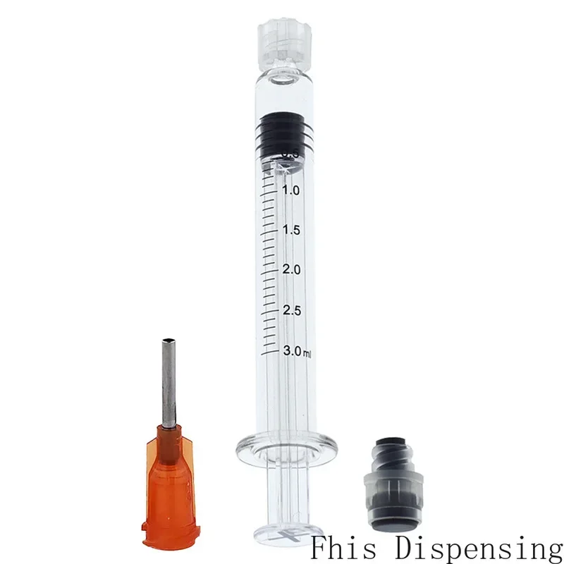 Measurement Mark Tip for CBD Oils EJuices Liquids Chemical (Gray Piston) 3ml Luer Lock Syringe with 15G Needle Reusable