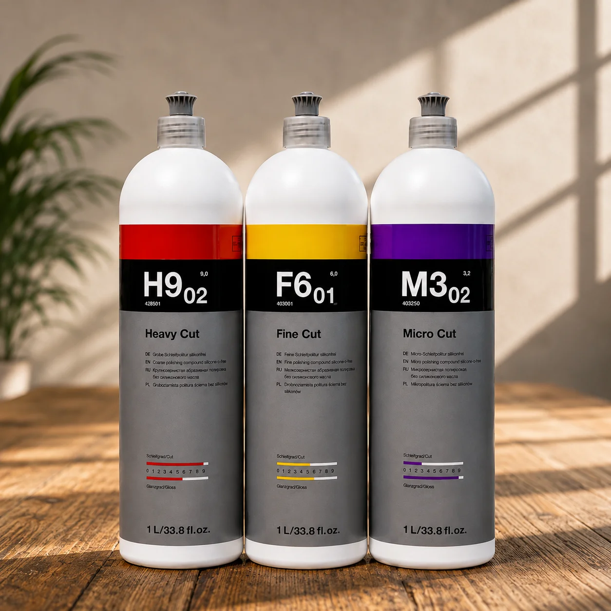 CAR  Compound Polish Combo 1Liter | Heavy Fine Micro Cut | 3 Bottles