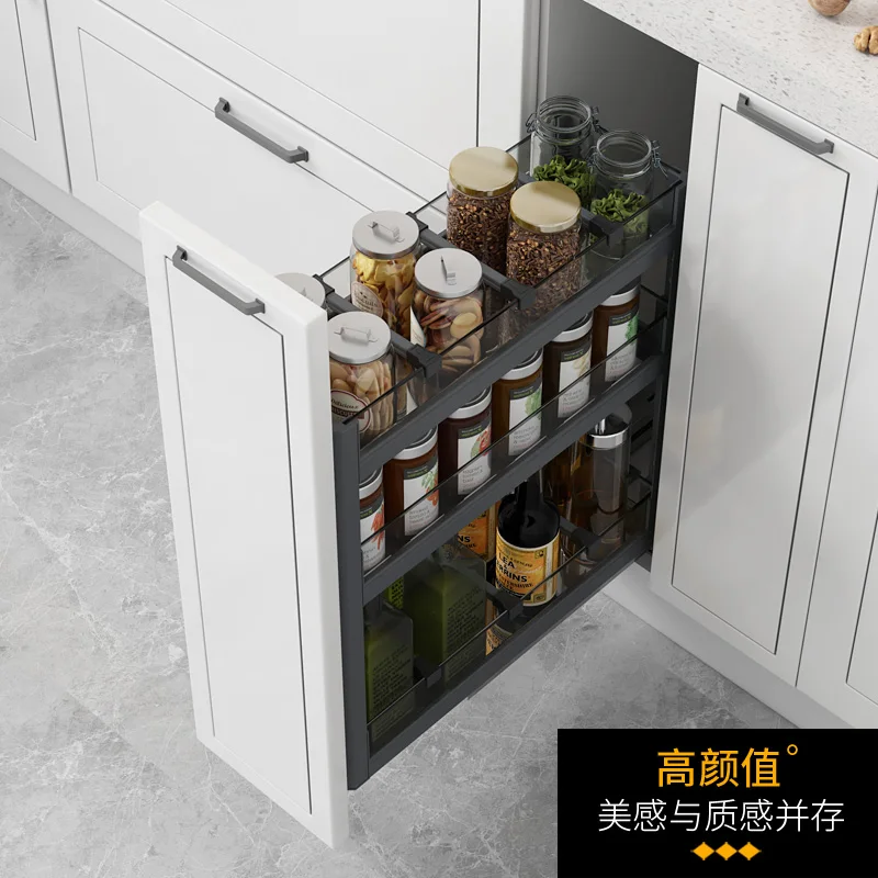 

Kitchen seasoning basket drawer type double-layer seasoning cabinet