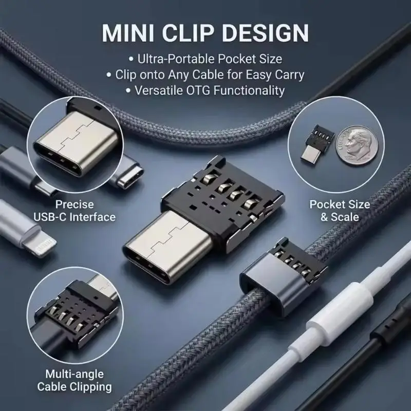 No Driver Needed OTG Micro USB Type C Adapter 1-10PCS USB-C Male to USB 2.0 Female Connector for Phone Tablet U Disk