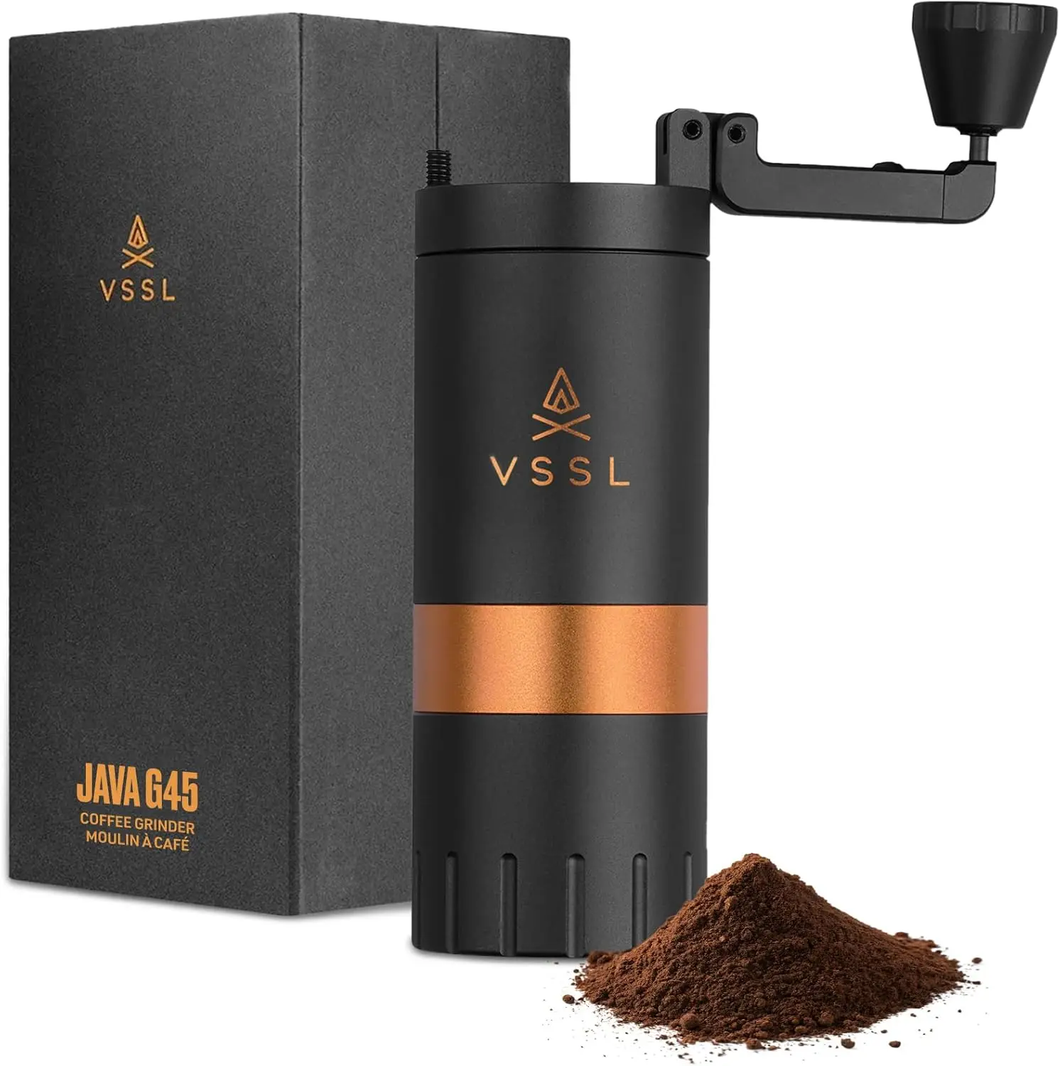 

Premium Manual Coffee Grinder | Portable Coffee Grinder for Camping or Hiking | Straight Handle French Press, Dri